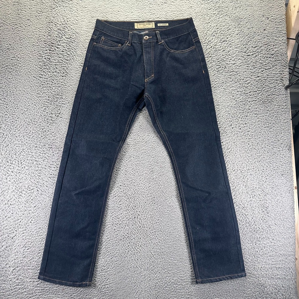 Vintage Genes Black Jeans‎ Mens 32x32 Blue Cotton Denim Straight Slim Workwear